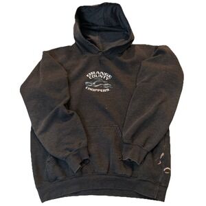 Vtg‎ Orange County Chopper Hoodie Mens Medium Large Faded Black Distressed Y2K